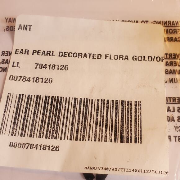 Anthropologie Pearl Beaded Flower Stud Earrings New With Tags "1 - Picture 6 of 8